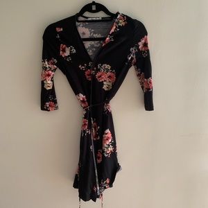 Bershka floral wrap dress